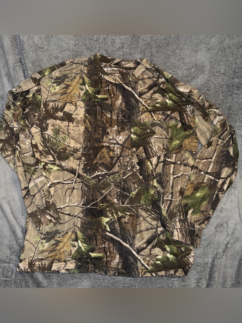 Ranger Shirt Mens 2XL Brown Long Sleeve Camo Hunting Outdoor Tee